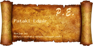 Pataki Edgár névjegykártya